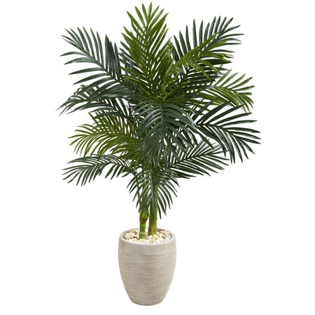 Dare2Decor 4.5 ft. Golden Cane Palm Artificial Tree in Oval Planter DA2623651